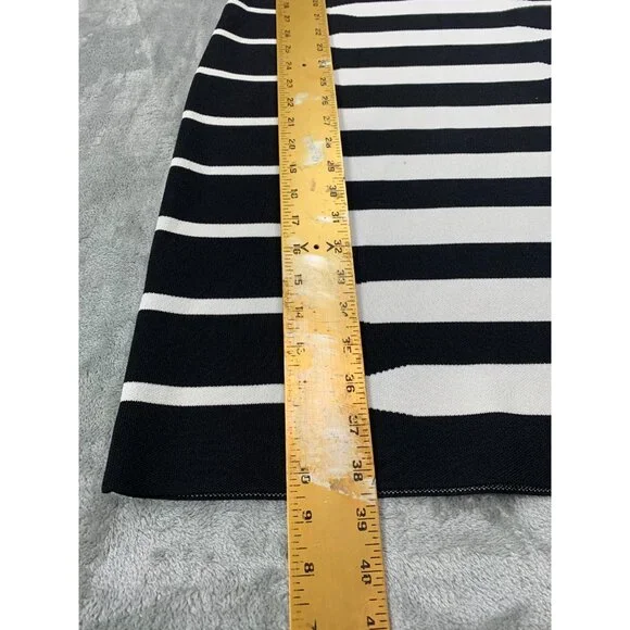 Calvin Klein Dress Womens Medium Black White Striped Bodycon Sleeveless Stretch - Picture 3 of 10